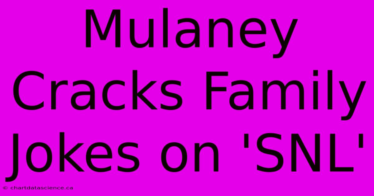 Mulaney Cracks Family Jokes On 'SNL'