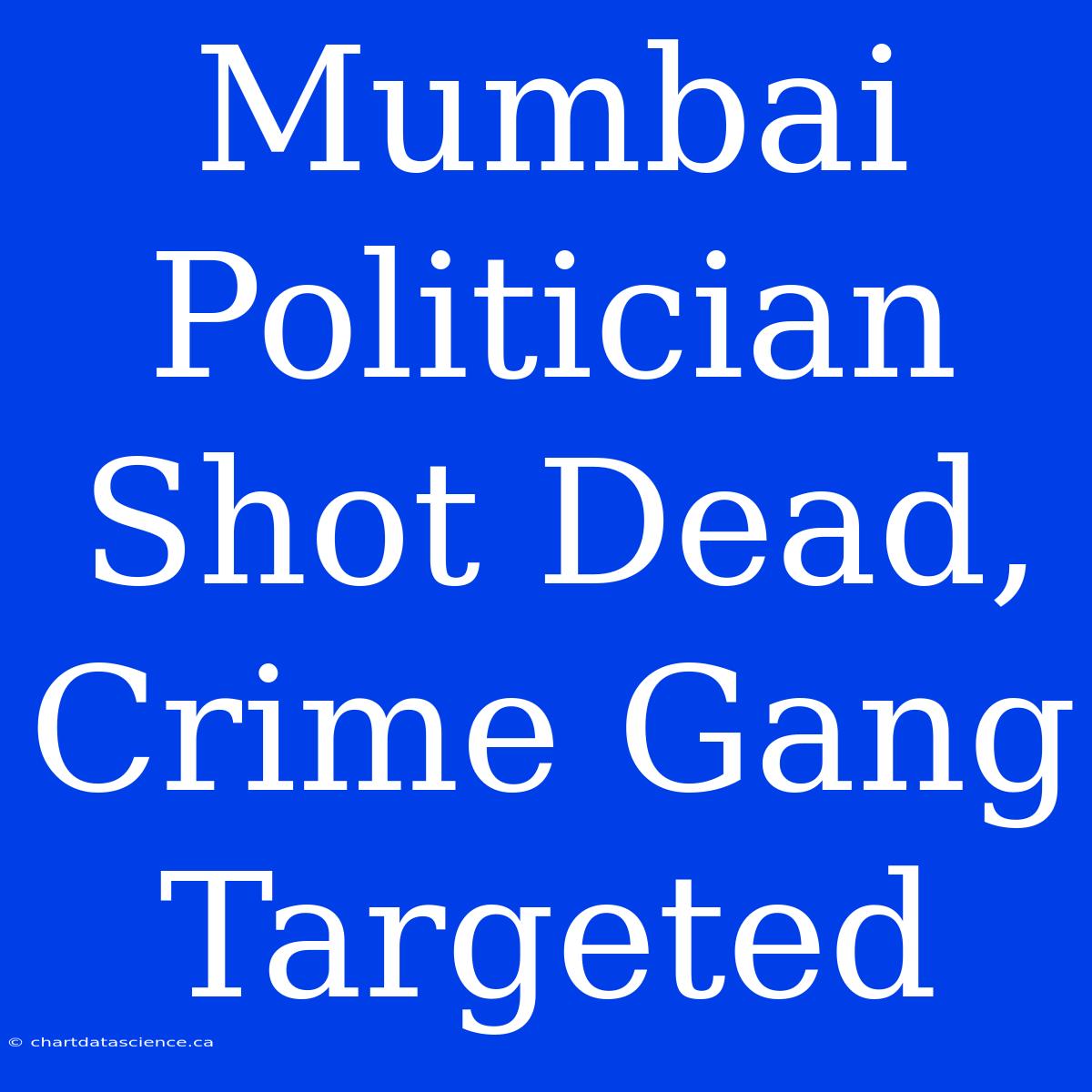 Mumbai Politician Shot Dead, Crime Gang Targeted