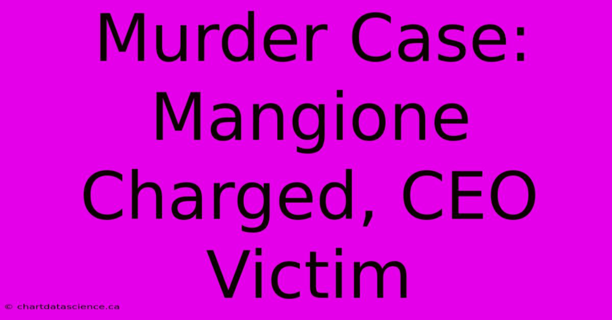 Murder Case: Mangione Charged, CEO Victim