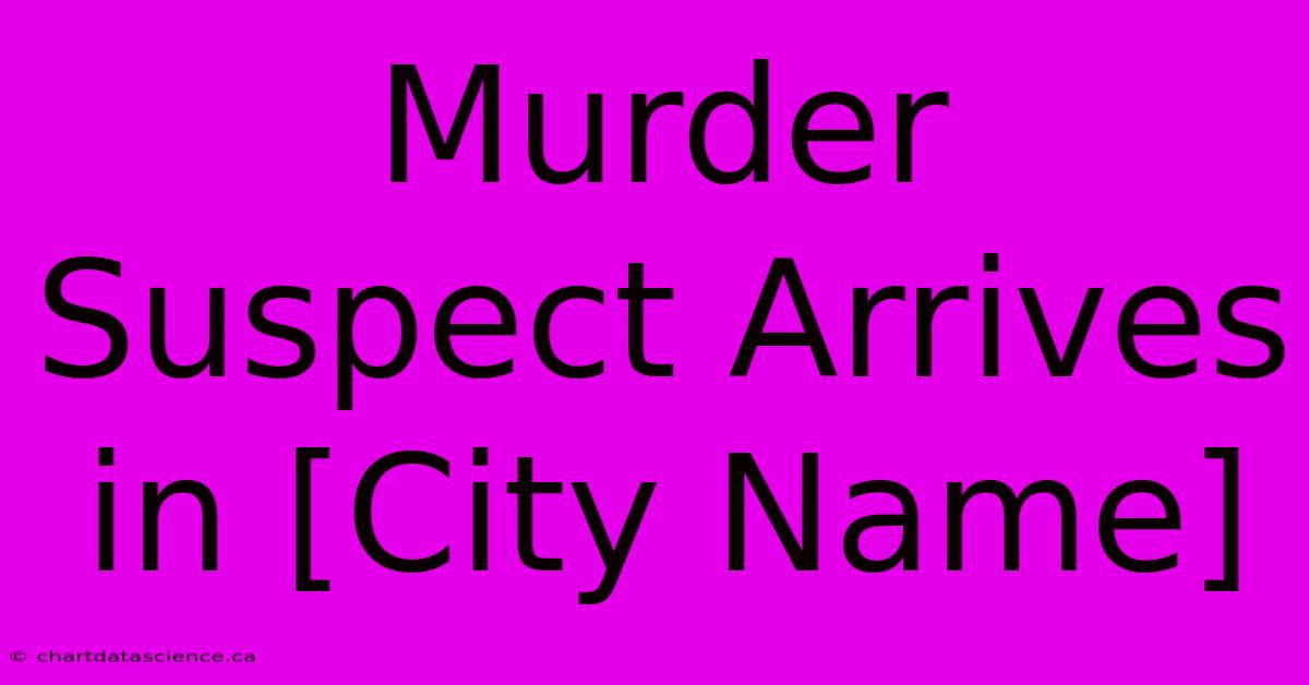 Murder Suspect Arrives In [City Name]