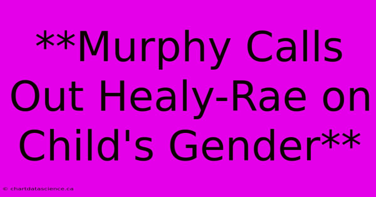 **Murphy Calls Out Healy-Rae On Child's Gender**