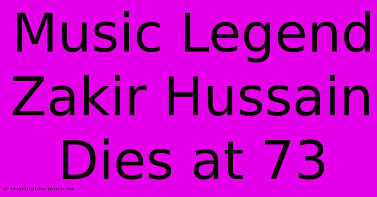 Music Legend Zakir Hussain Dies At 73