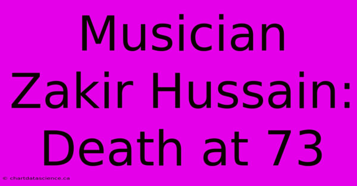 Musician Zakir Hussain: Death At 73