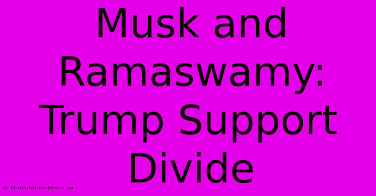 Musk And Ramaswamy: Trump Support Divide