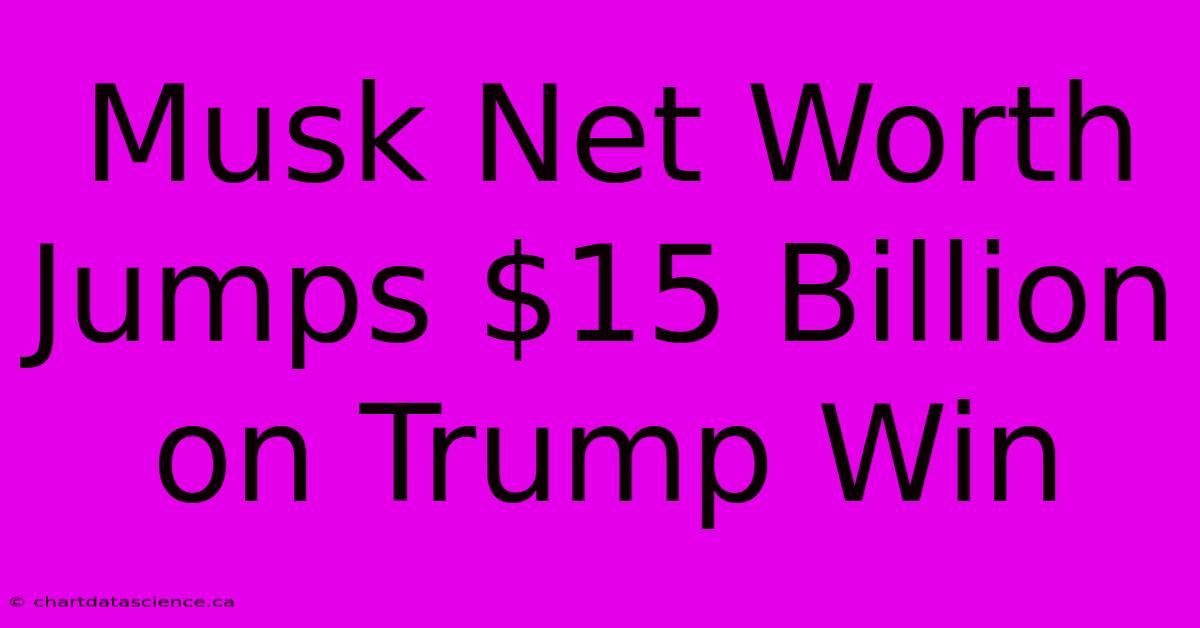 Musk Net Worth Jumps $15 Billion On Trump Win