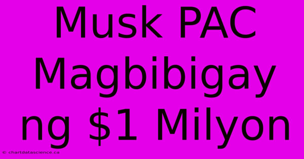 Musk PAC Magbibigay Ng $1 Milyon