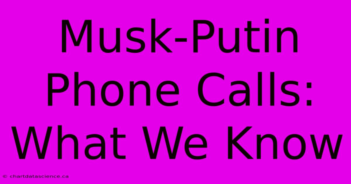 Musk-Putin Phone Calls: What We Know