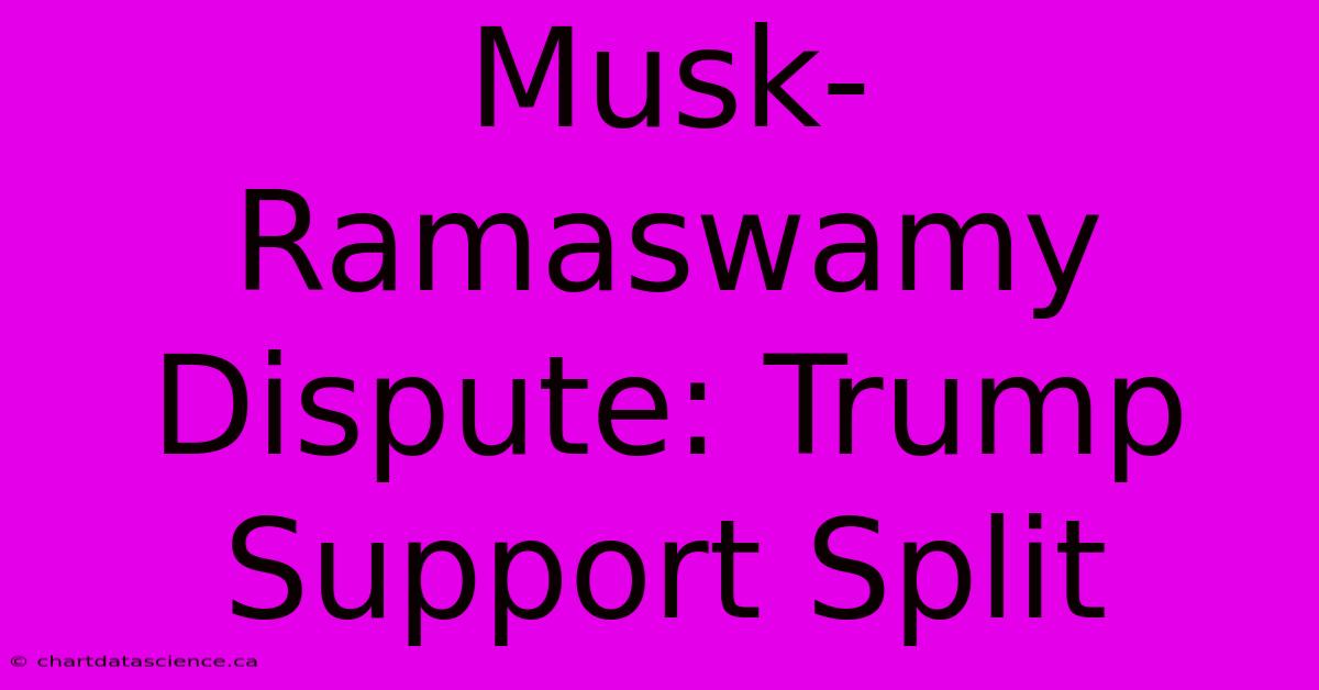 Musk-Ramaswamy Dispute: Trump Support Split