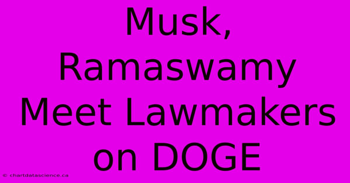 Musk, Ramaswamy Meet Lawmakers On DOGE