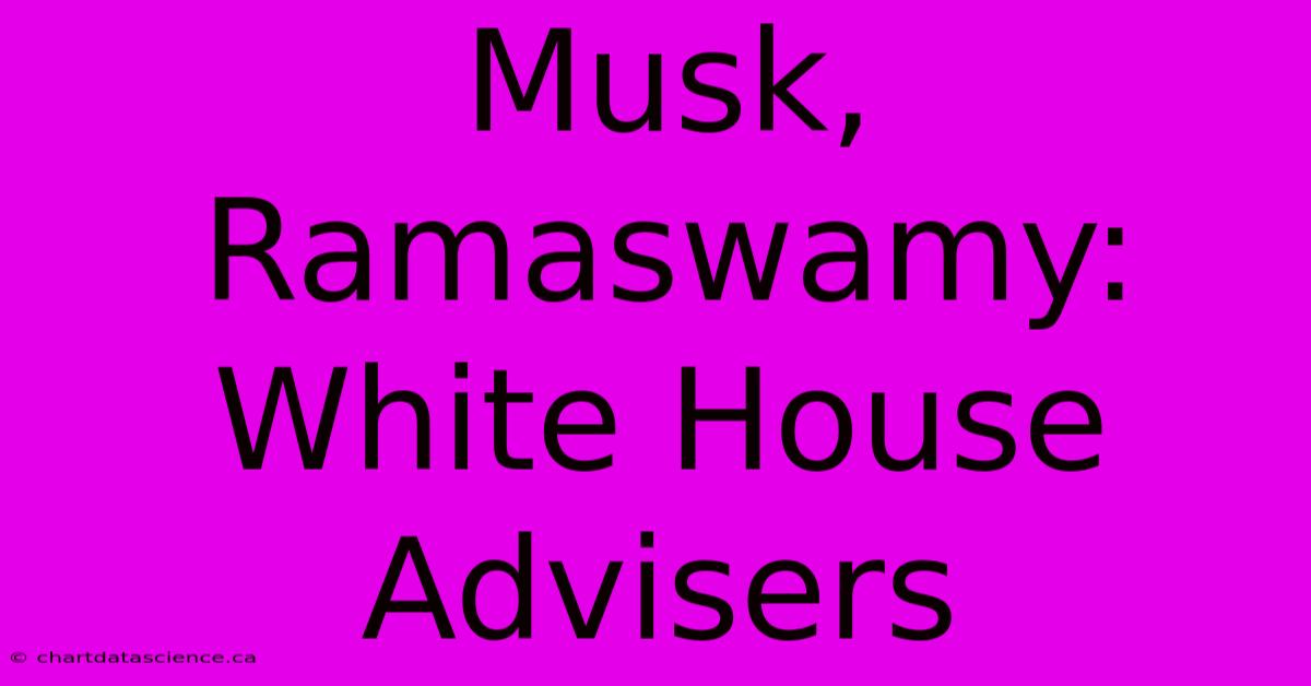 Musk, Ramaswamy: White House Advisers