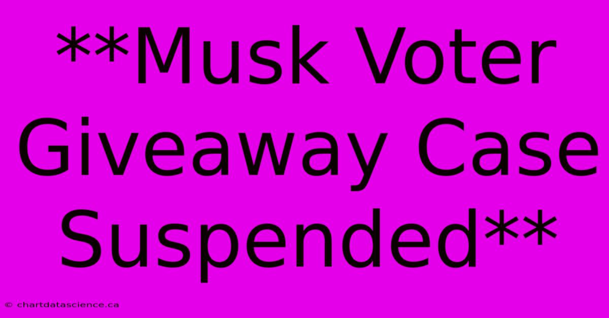 **Musk Voter Giveaway Case Suspended** 