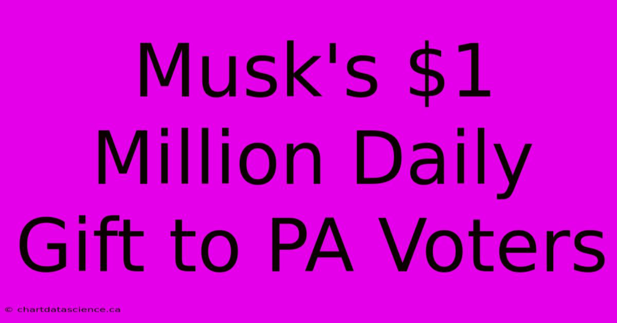 Musk's $1 Million Daily Gift To PA Voters 