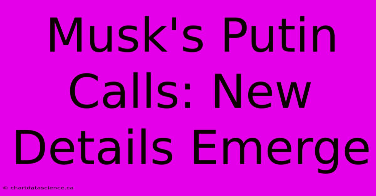 Musk's Putin Calls: New Details Emerge 