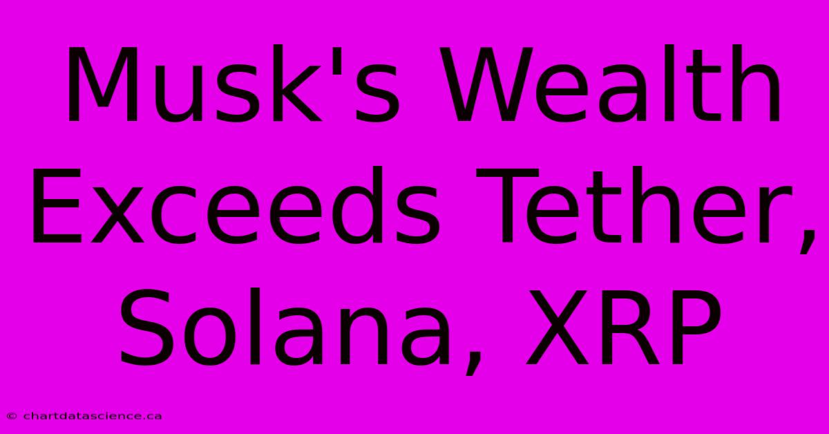 Musk's Wealth Exceeds Tether, Solana, XRP