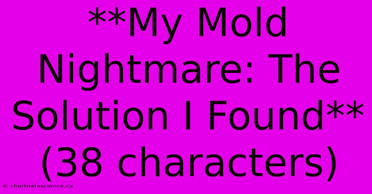 **My Mold Nightmare: The Solution I Found** (38 Characters)