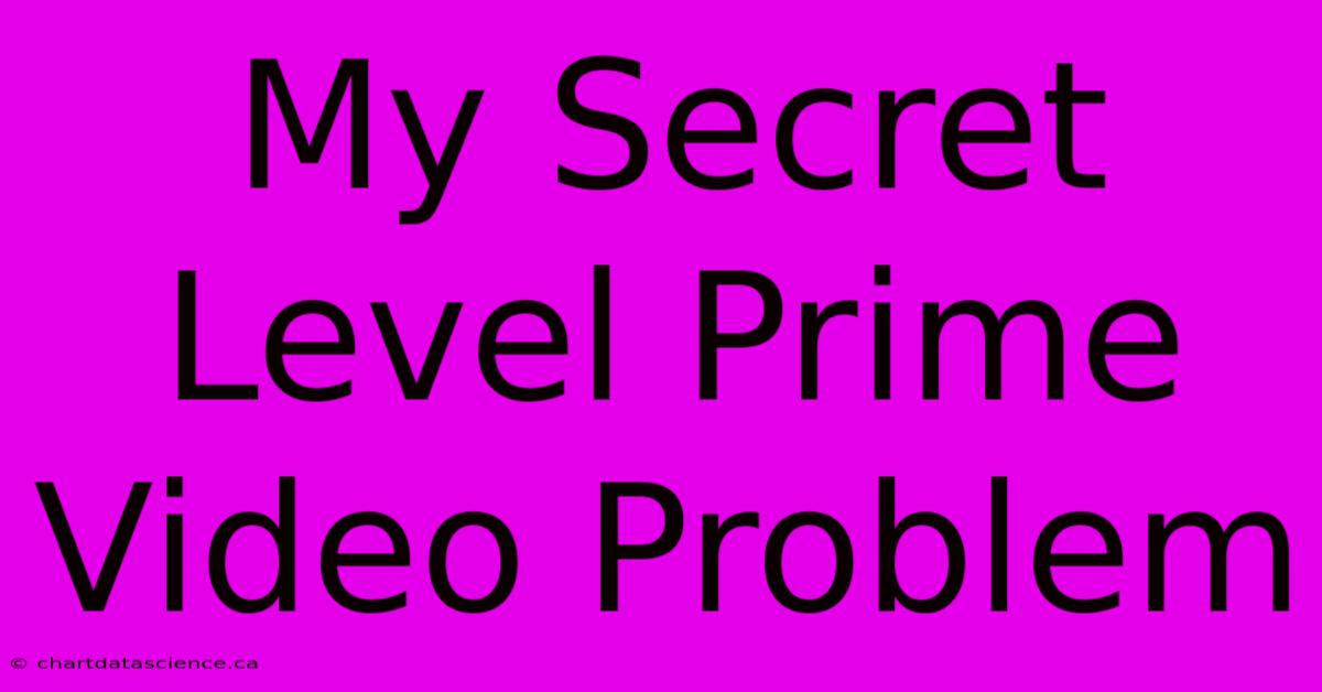 My Secret Level Prime Video Problem