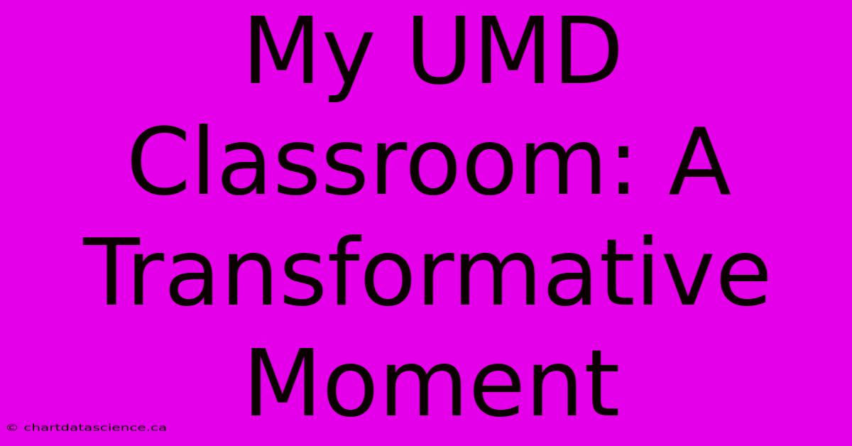 My UMD Classroom: A Transformative Moment