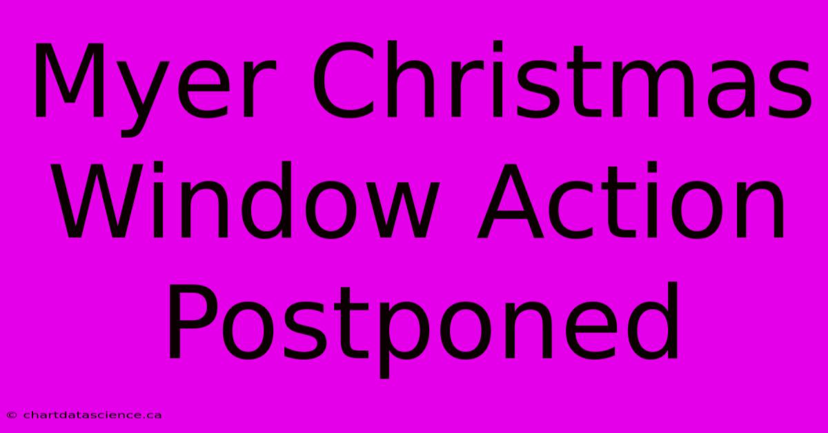 Myer Christmas Window Action Postponed 