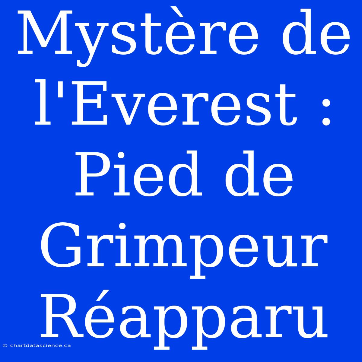 Mystère De L'Everest : Pied De Grimpeur Réapparu