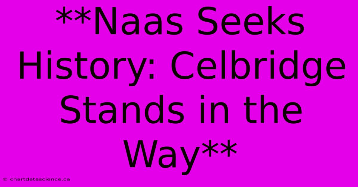 **Naas Seeks History: Celbridge Stands In The Way**