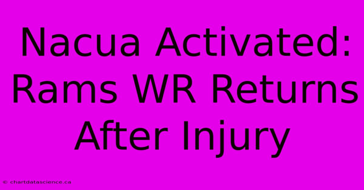 Nacua Activated: Rams WR Returns After Injury