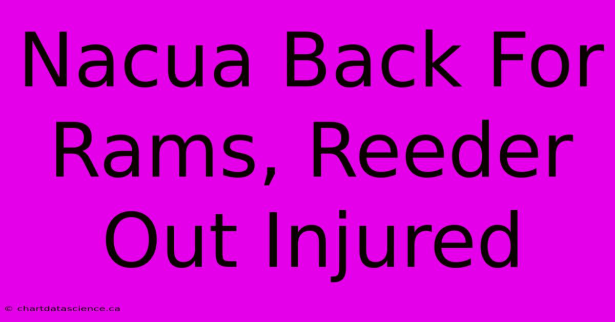 Nacua Back For Rams, Reeder Out Injured