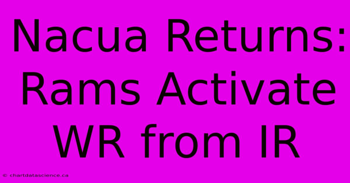 Nacua Returns: Rams Activate WR From IR