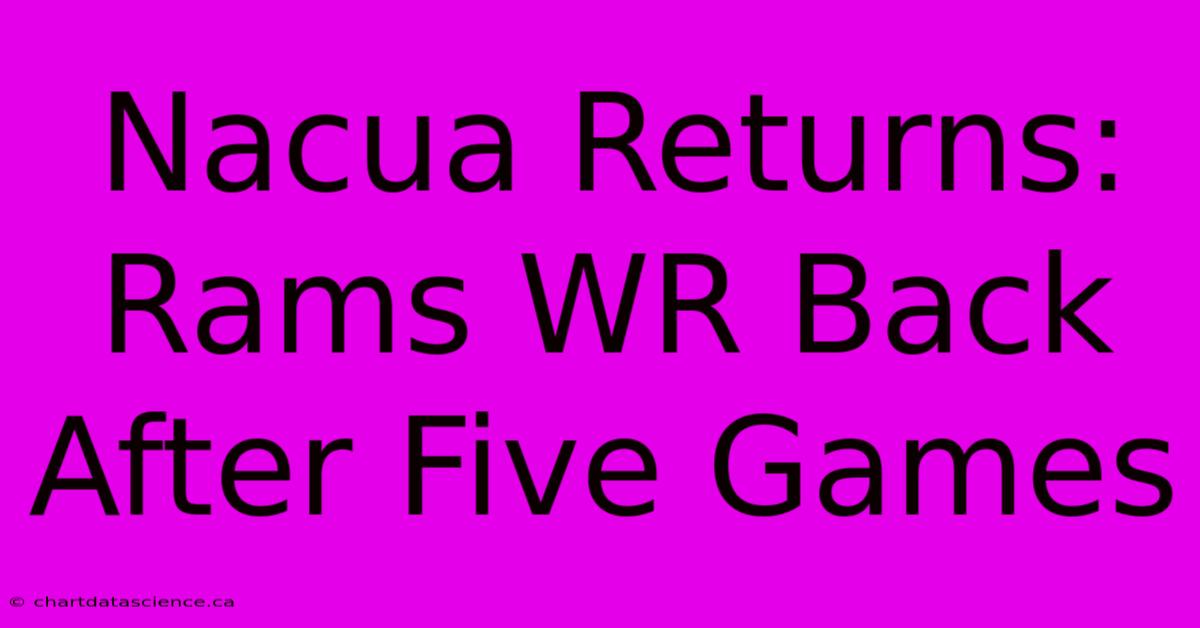 Nacua Returns: Rams WR Back After Five Games