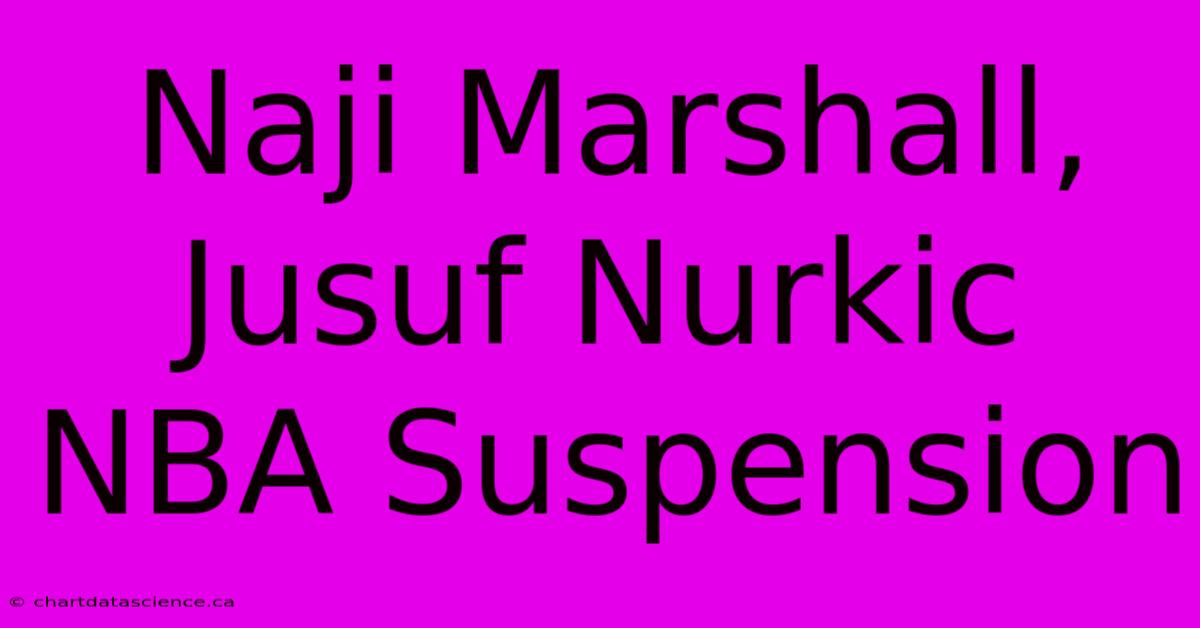 Naji Marshall, Jusuf Nurkic NBA Suspension