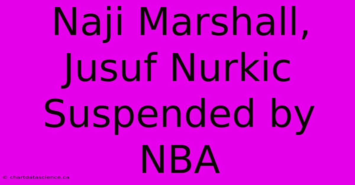 Naji Marshall, Jusuf Nurkic Suspended By NBA