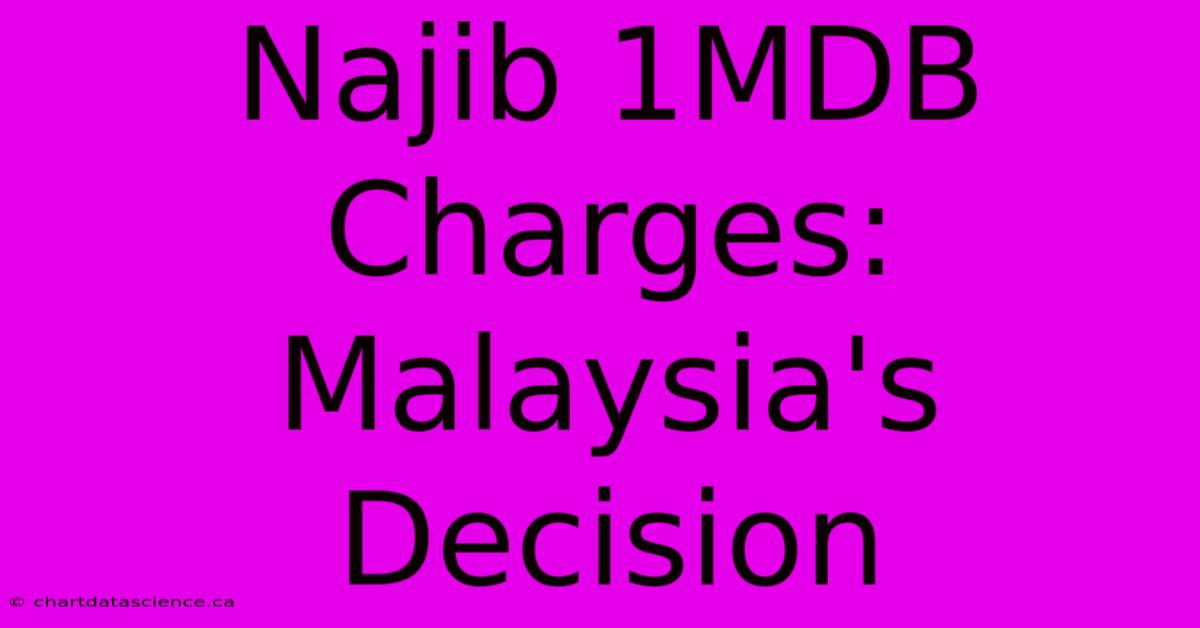 Najib 1MDB Charges: Malaysia's Decision