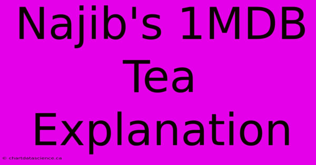 Najib's 1MDB Tea Explanation