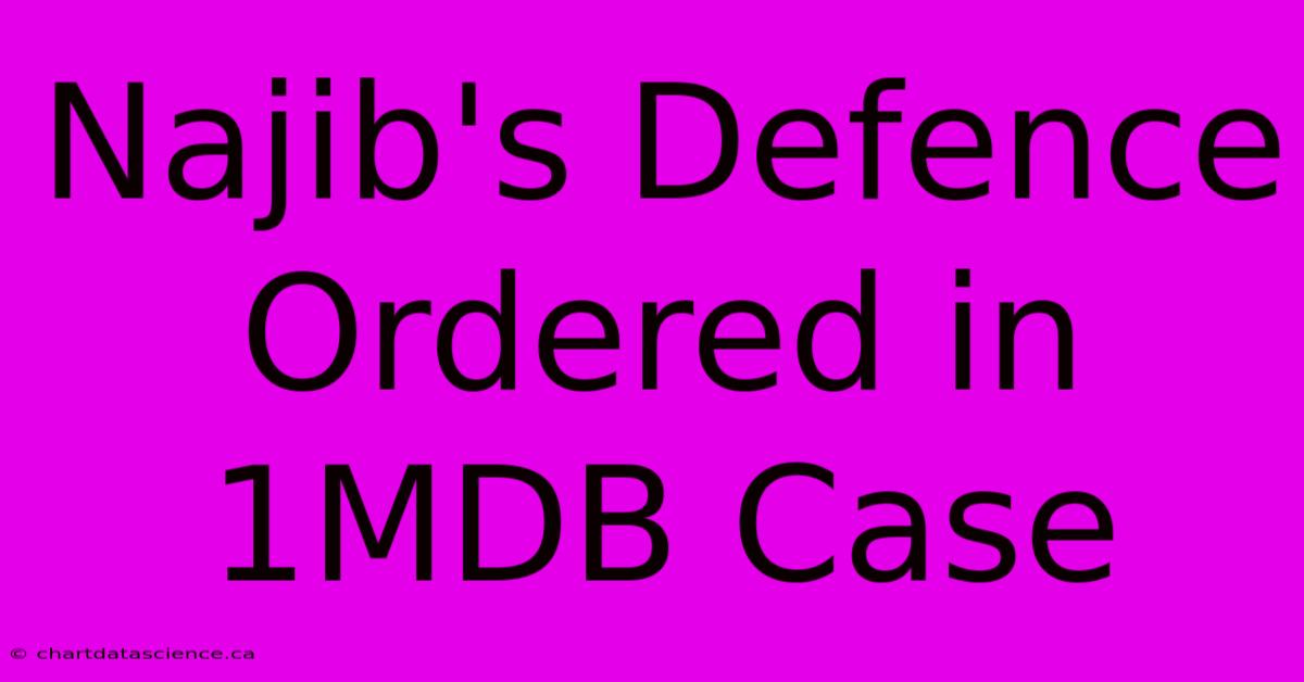 Najib's Defence Ordered In 1MDB Case