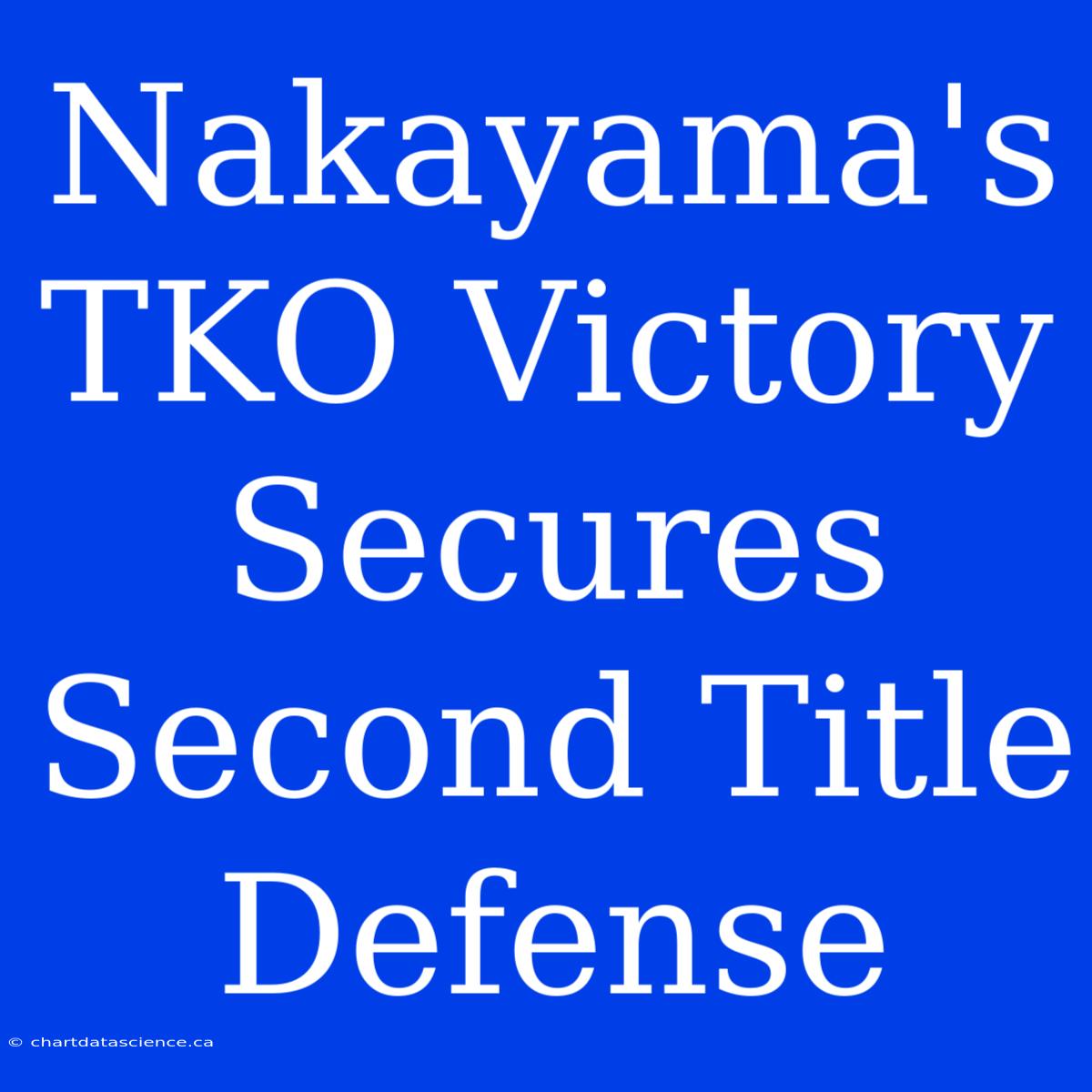 Nakayama's TKO Victory Secures Second Title Defense