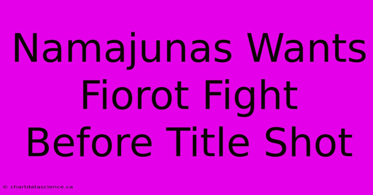 Namajunas Wants Fiorot Fight Before Title Shot