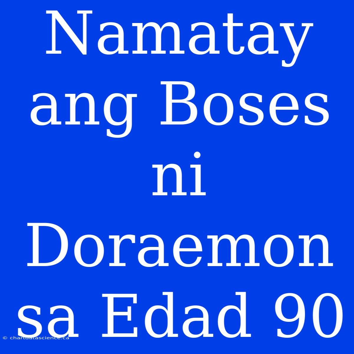 Namatay Ang Boses Ni Doraemon Sa Edad 90