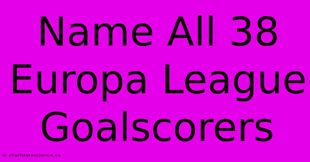 Name All 38 Europa League Goalscorers