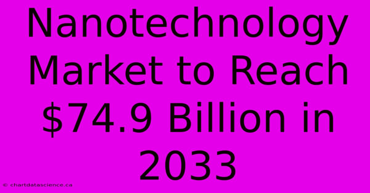 Nanotechnology Market To Reach $74.9 Billion In 2033