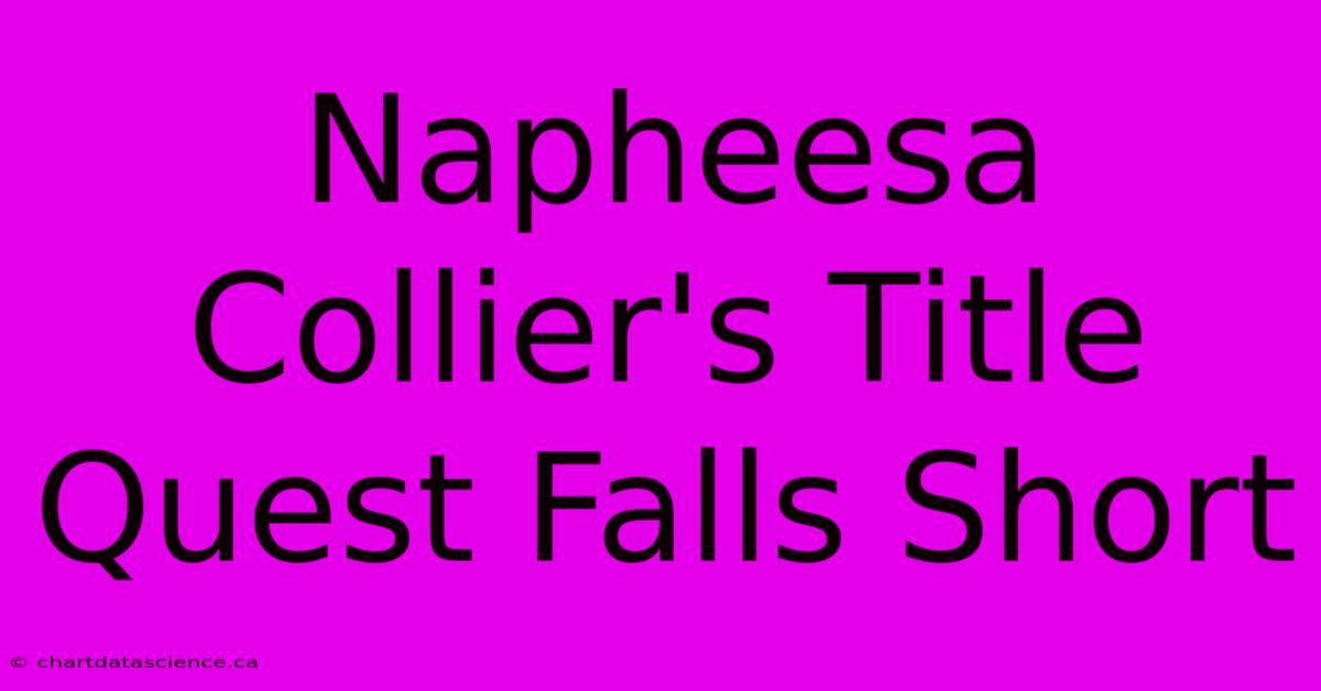 Napheesa Collier's Title Quest Falls Short