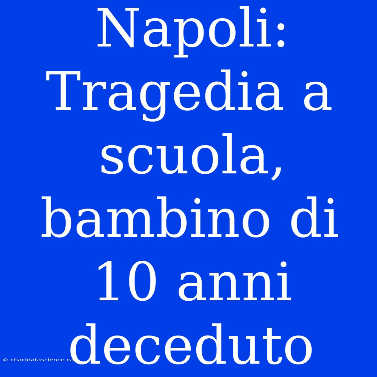 Napoli: Tragedia A Scuola, Bambino Di 10 Anni Deceduto