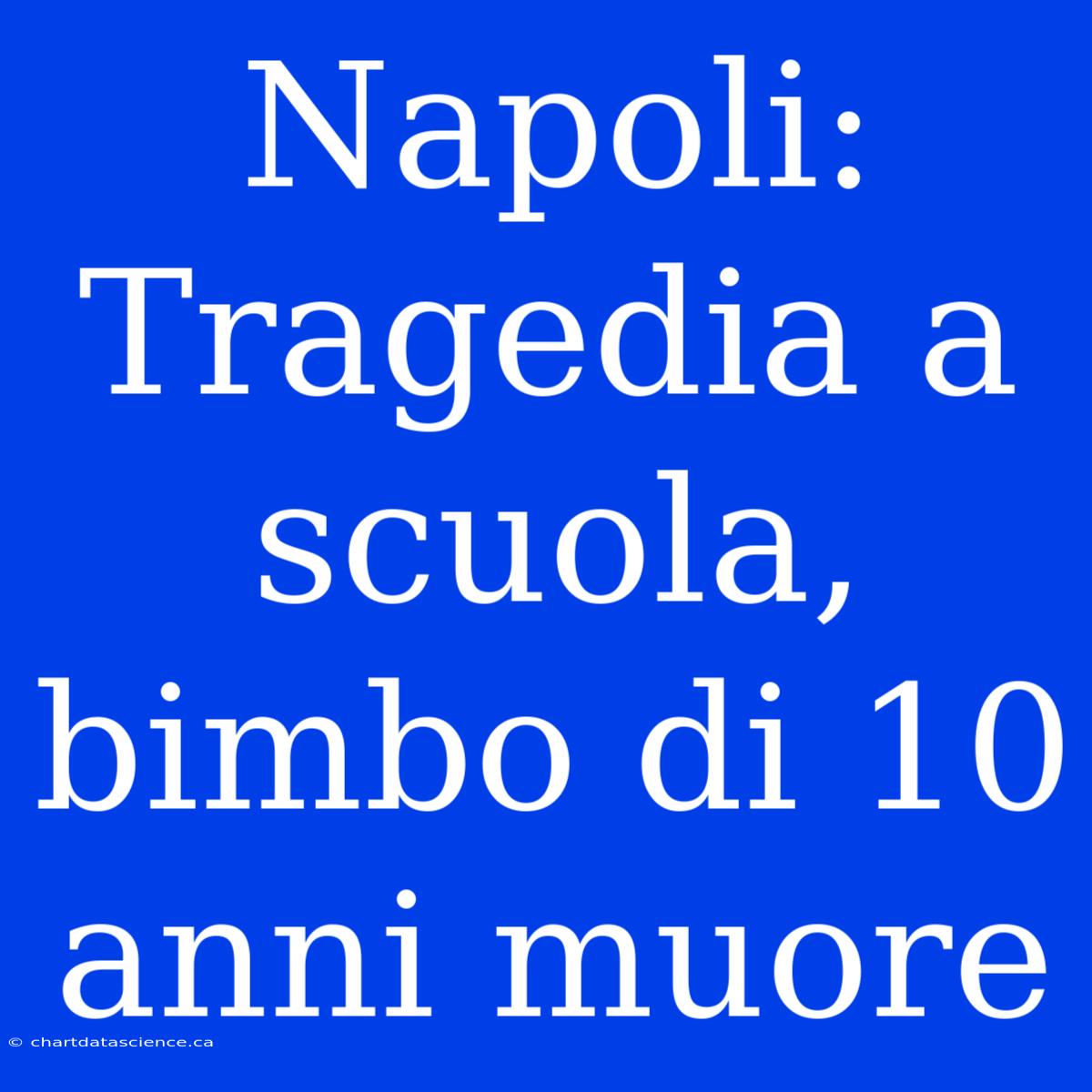 Napoli: Tragedia A Scuola, Bimbo Di 10 Anni Muore