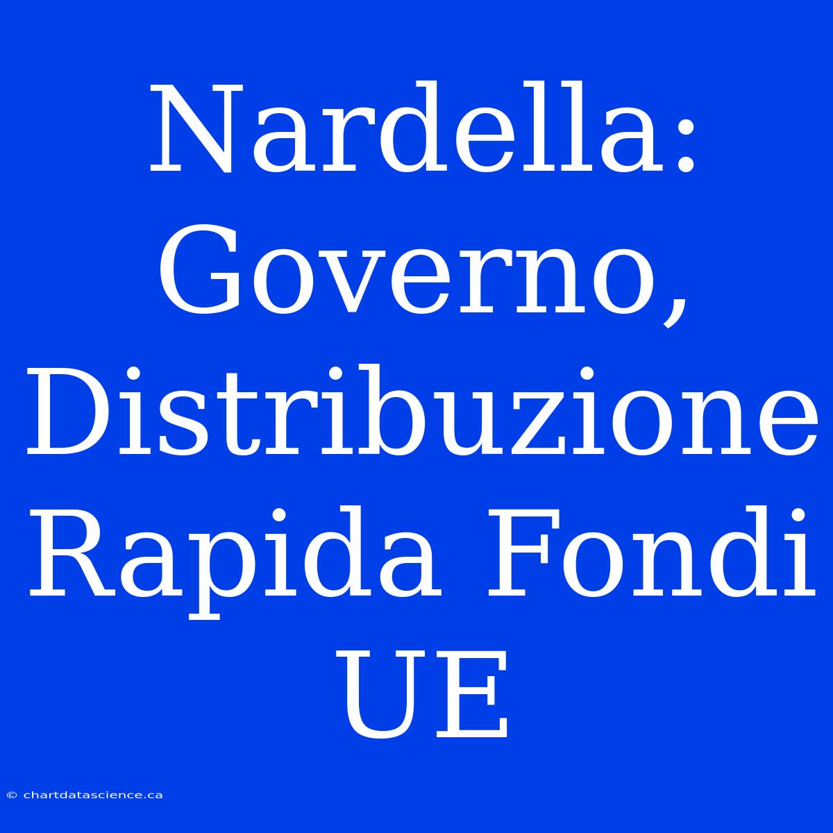 Nardella: Governo, Distribuzione Rapida Fondi UE