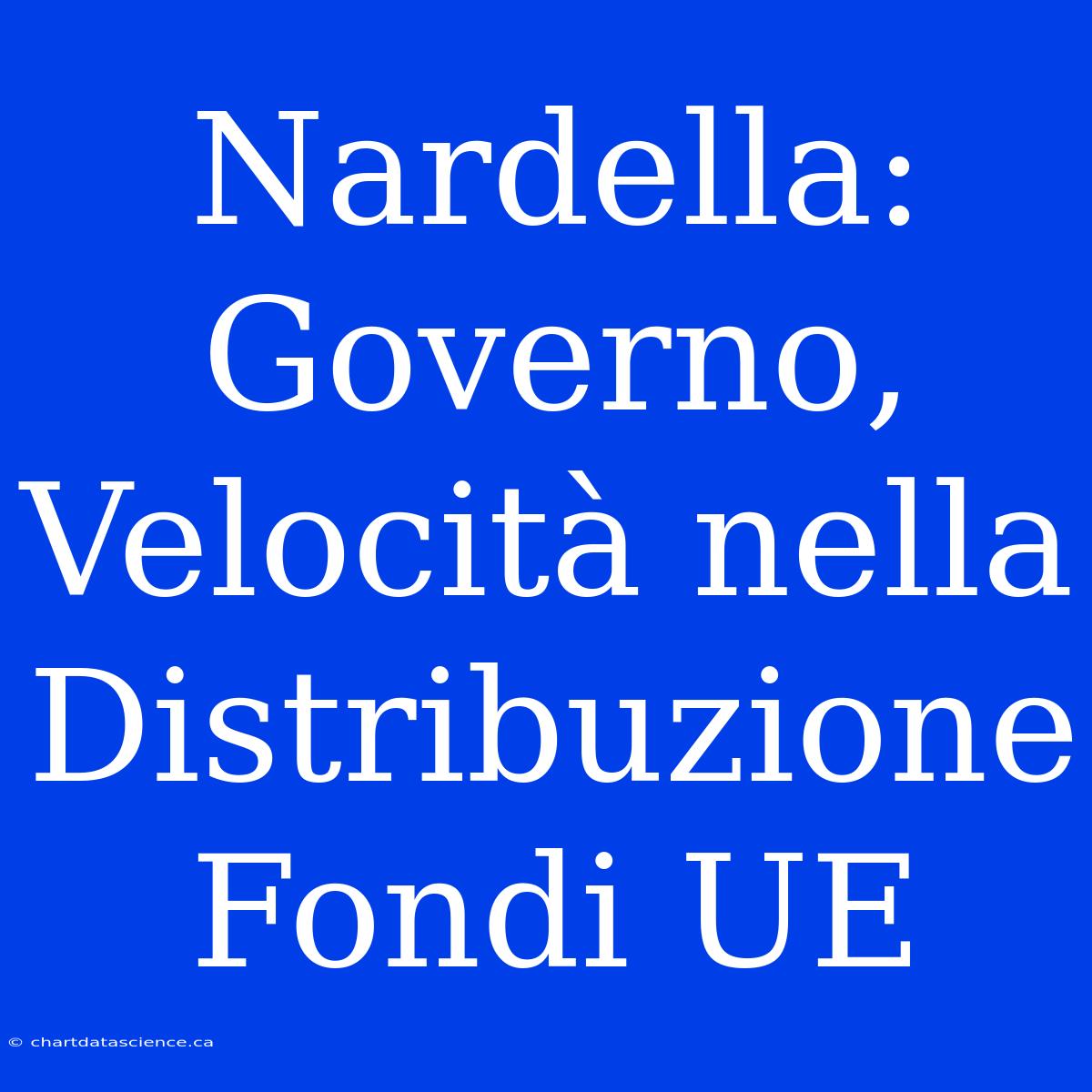 Nardella: Governo, Velocità Nella Distribuzione Fondi UE