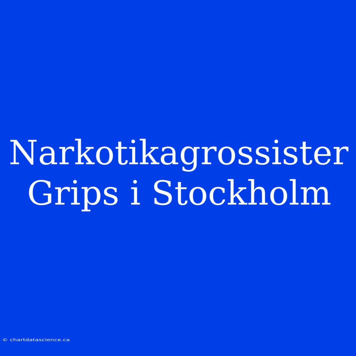 Narkotikagrossister Grips I Stockholm