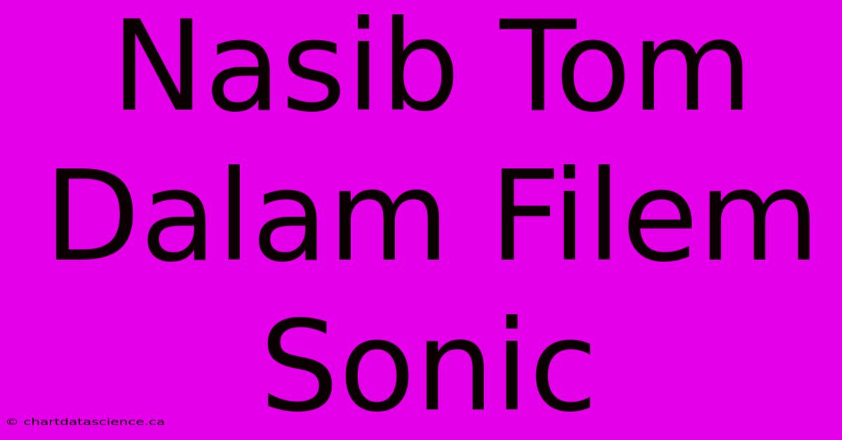 Nasib Tom Dalam Filem Sonic