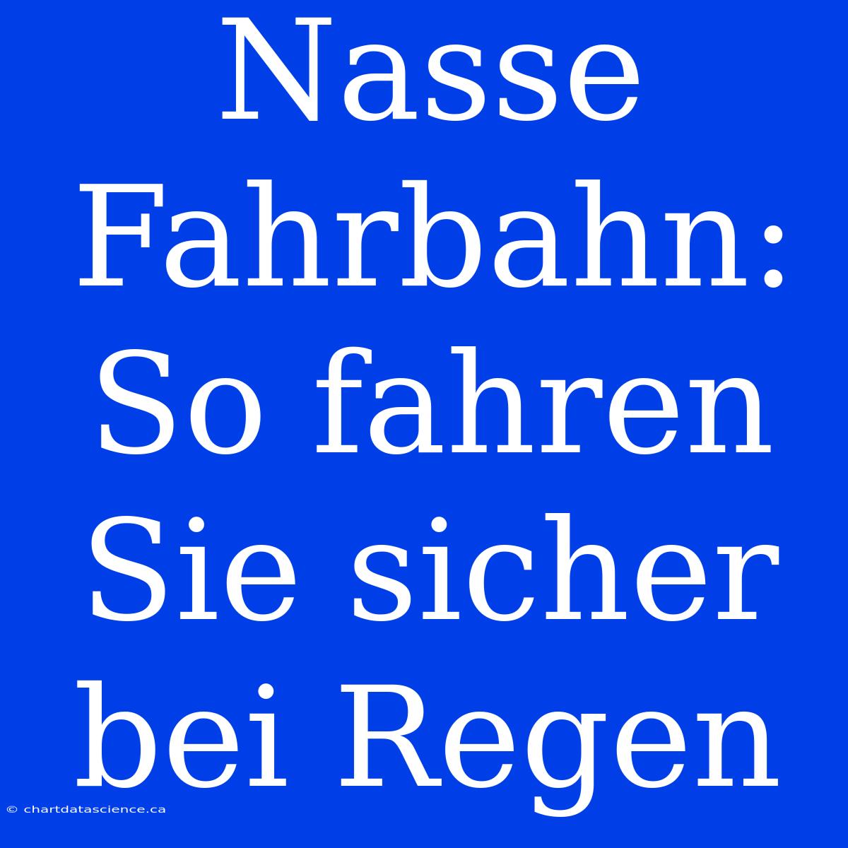 Nasse Fahrbahn: So Fahren Sie Sicher Bei Regen