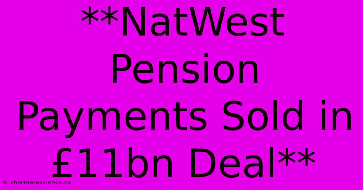 **NatWest Pension Payments Sold In £11bn Deal**