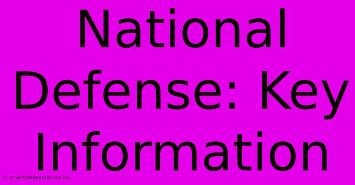 National Defense: Key Information