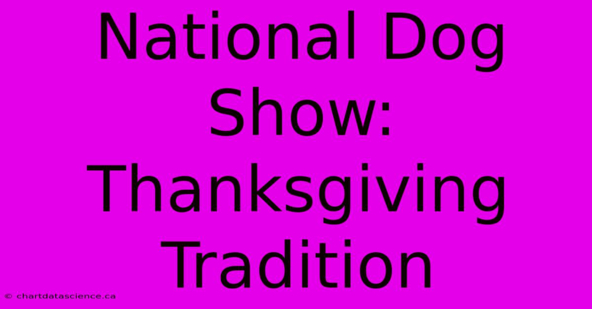 National Dog Show: Thanksgiving Tradition