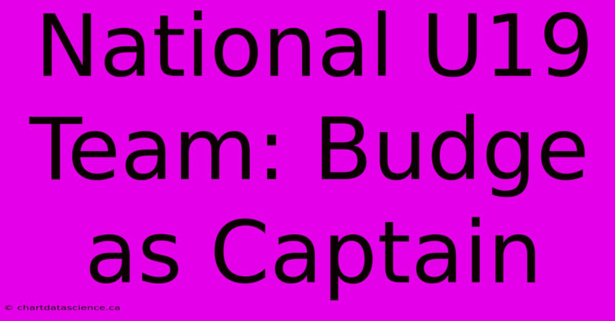 National U19 Team: Budge As Captain